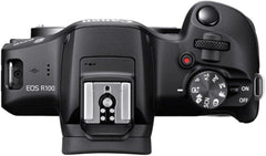 Canon EOS R100 Mirrorless Camera with RF-S18-45mm F4.5-6.3 IS STM Lens Kit  24.1 Megapixel CMOS (APS-C) Sensor  4K Video  RF Mount | Black Bundled with 64GB Memory Card & Camera Shoulder Bag (3 Items)