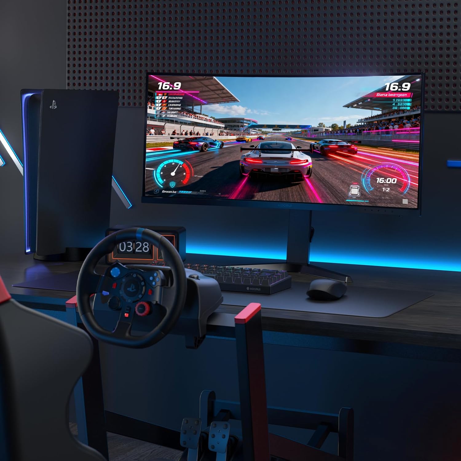 KOORUI 34-inch Curved Ultrawide WQHD 3440×1440 Gaming Monitor  180Hz 1000R- PIP/PBP  1ms(MPRT)  HDR400  DCI-P3 95%  FreeSync Premium  1 x DP 1.4 & 2 x HDMI 2.0  Tilt Height Swivel Adjustment  34E6UC