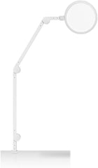 LUME CUBE Edge 2.0 LED Desk Lamp | Dimmable Home Office Desk Light with USB Charging Port & Strong Swing Arm | Adjustable Color Temperature and Brightness | Circle Webcam Light - White