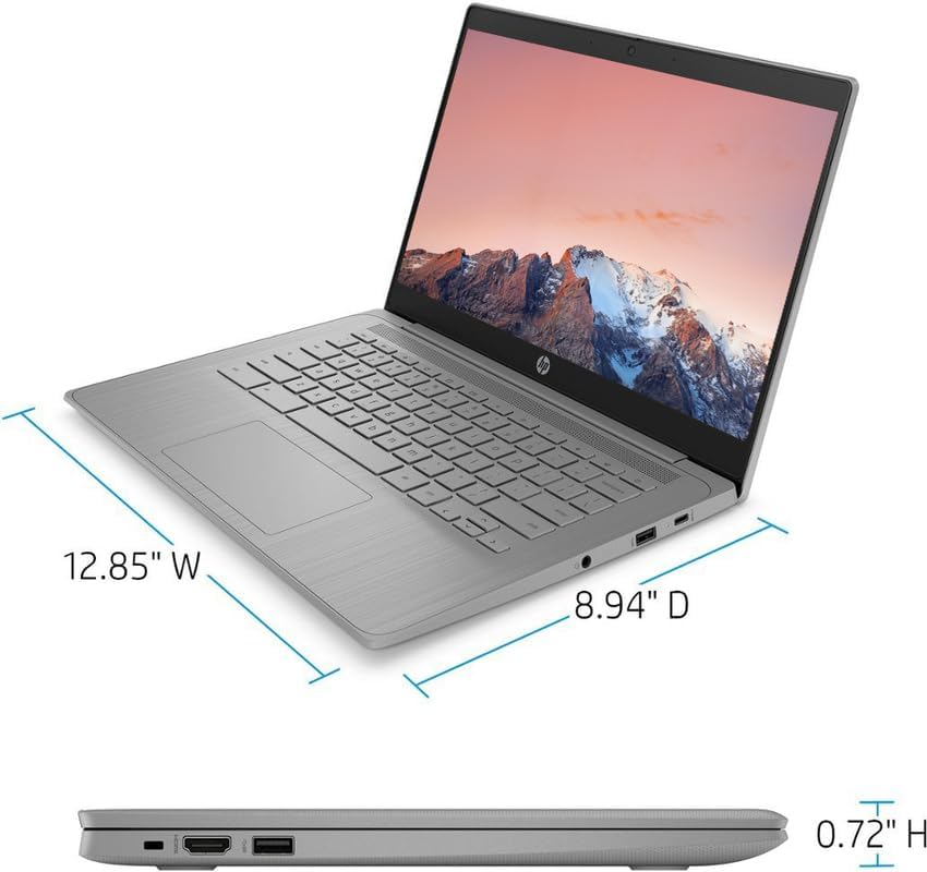 HP Chromebook 14" Business & Student Laptop Computer  4GB RAM 576GB Storage (64GB eMMC + 512GB Docking Station)  4-Cores Intel Celeron  HD Webcam  Long Battery Life  Chrome OS  PLUSERA Earphones