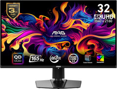 msi MAG 321UP QD-OLED 32-inch QD-OLED 3840 x 2160 (UHD) Computer Monitor  165Hz  Adaptive-Sync  HDMI  Display Port  VGA Port  VESA Mountable  Tilt  Height Adjustable  Speaker  0.03ms  Black
