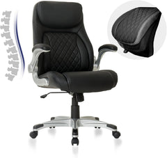 Nouhaus Ergonomic Office Chair Premium Microfiber Leather Adjustable Lumbar Support & Armrests, High Back Comfy Desk Gaming Chairs Executive Computer Swivel Chair Tilt Function(Posture,Black)