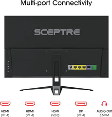 Sceptre New 27-Inch Gaming Monitor  FHD 1080p  Up to 180Hz  1ms  DisplayPort  HDMI x3  FreeSync  FPS/RTS  100% sRGB  Built-in Speakers  Machine Black (E275B-FPT165 Series  2026)