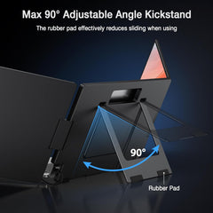 KYY 15.6" Laptop Screen Extender  1080P FHD IPS Portable Monitor  One Cable USB-C Triple Monitor  Dual Travel Screen for 12"-17'' Laptops  360° Rotation & Kickstand，X90D (Driver Need)