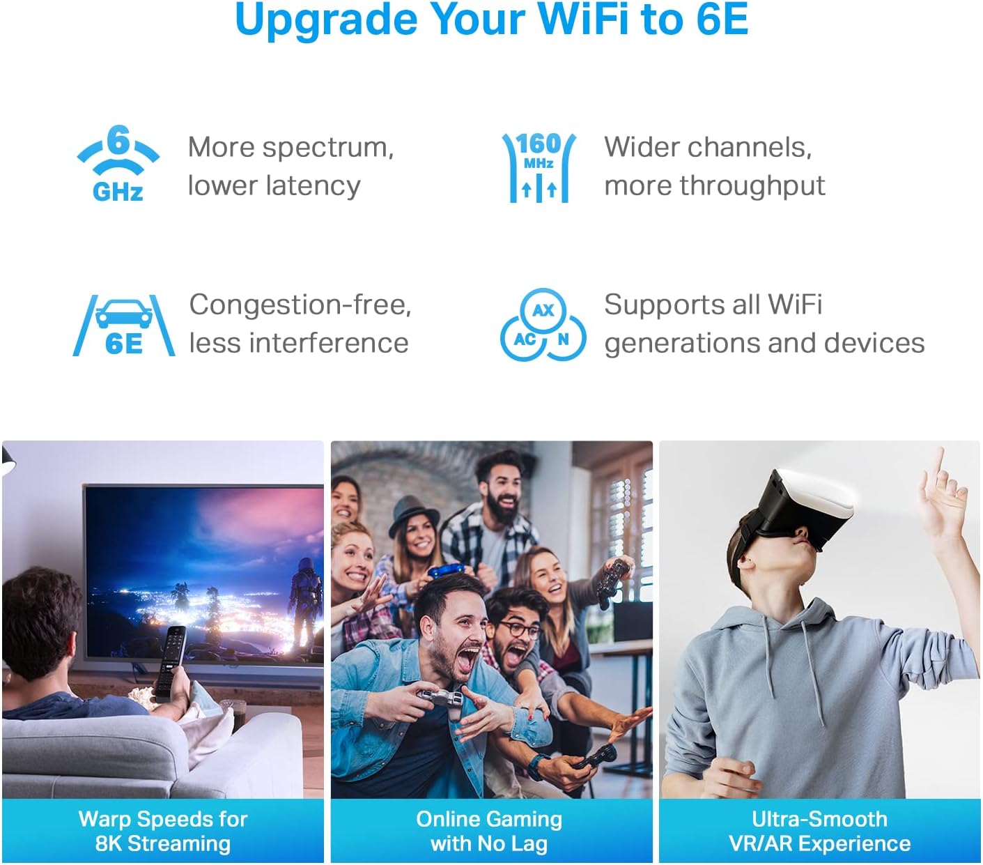 TP-Link Deco XE75 Pro AXE5400 Tri-Band WiFi 6E Mesh System - 2.5G WAN/LAN Port  Covers up to 7200 Sq.Ft  Replaces WiFi Router and Extender  AI-Driven Mesh  6GHz Band  3-Pack