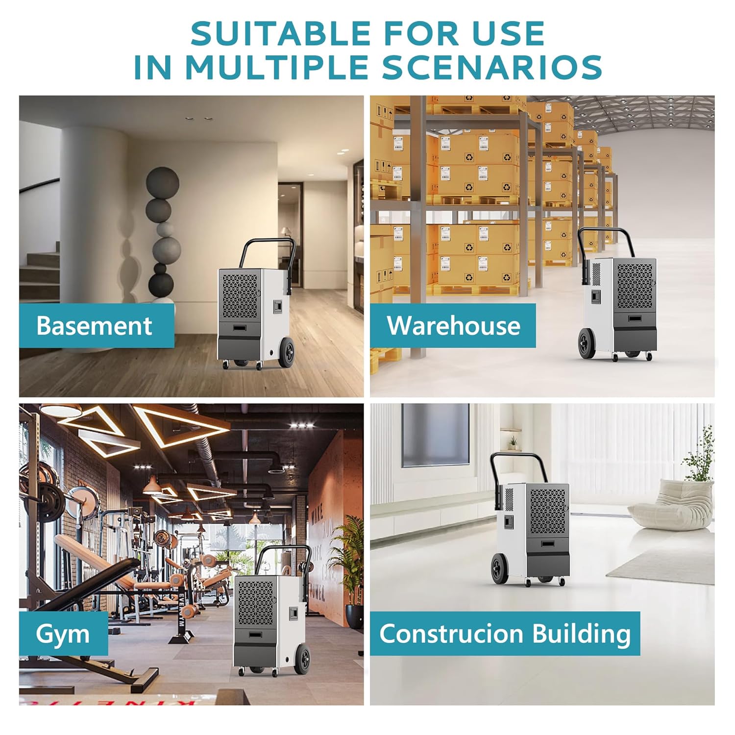 EUHOMY 160 Pints Commercial Dehumidifier for Basement,Large Dehumidifier for Basement With Drain Hose,Timer and 4 Wheels,Industrial Dehumidifiers for Flood Repair,Drying Basement,Warehouse and Factory