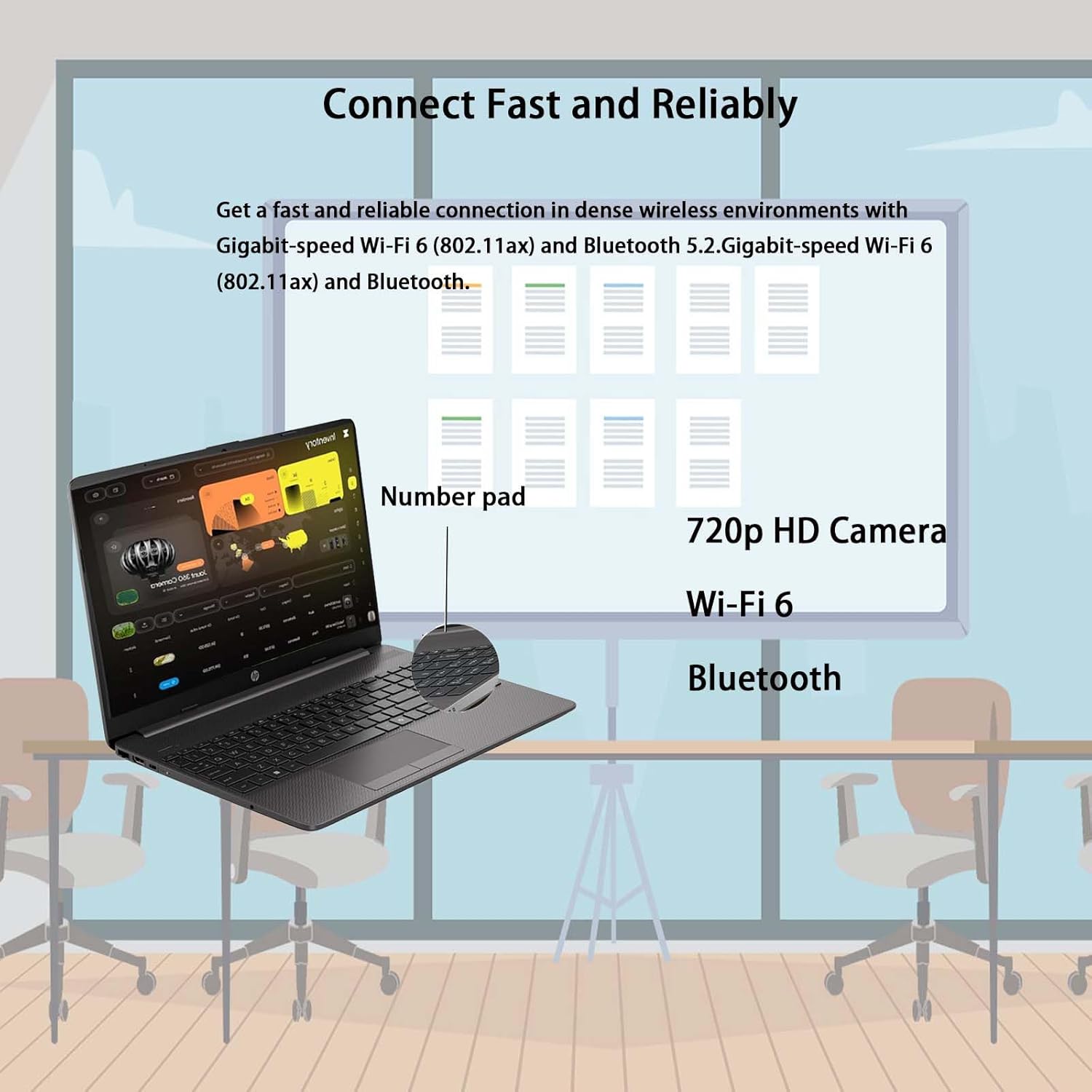 HP Laptop Computer Home & Office 15.6 inch  Numeric Keypad  Windows 11 Home  Wi-Fi 6  Thin Design  Intel Dual-Core Processor  8GB RAM 512GB SSD– Essential for Productivity & Entertainment  with kit