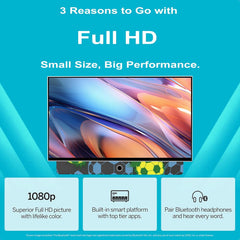 27 Inch Portable Smart TV  Android 14 OS  Built-in Battery Powered  FHD HDR Display  60Hz Refresh Rate  Dolby Audio  WiFi  Chromecast  Voice Remote  for Bedroom  Game Day Parties  Camping & Travel