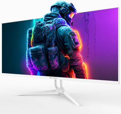 CRUA 34'' Ultrawide Gaming Monitor 120HZ  21:9 WFHD 2560X1080 IPS Panel Computer Monitors with Built-in Speakers  Support AMD FreeSync  120% sRGB  DP1.4 & HDMI1.4  Wall Mountable Installs-White