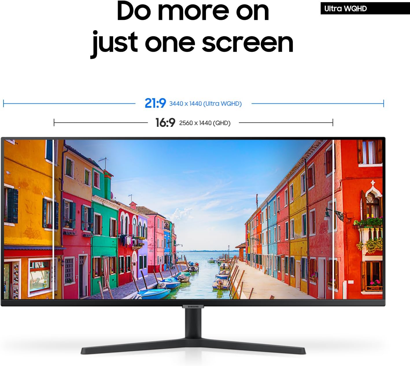 Samsung 34" ViewFinity S50GC Series Ultrawide QHD Monitor  100Hz  5ms  HDR10  AMD FreeSync  Ultrawide Screen  Eye Care  Thin Bezels  PIP  PBP  LS34C50DGANXZA  2023  Black