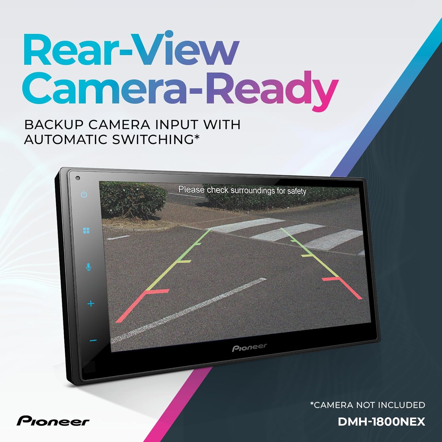Pioneer DMH-1800NEX 6.8" Double-Din Digital Multimedia Receiver - Built in Bluetooth  Wired Apple CarPlay and Android Auto  Touchscreen  Rear Camera Input
