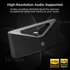 BUGANI Hi-Res Audio Bluetooth Speaker Loud 160W  Large Portable Bluetooth Speaker with Deep Bass Subwoofer  TWS Wireless Stereo  Waterproof Outdoor Party Speaker  12H Playtime Gray