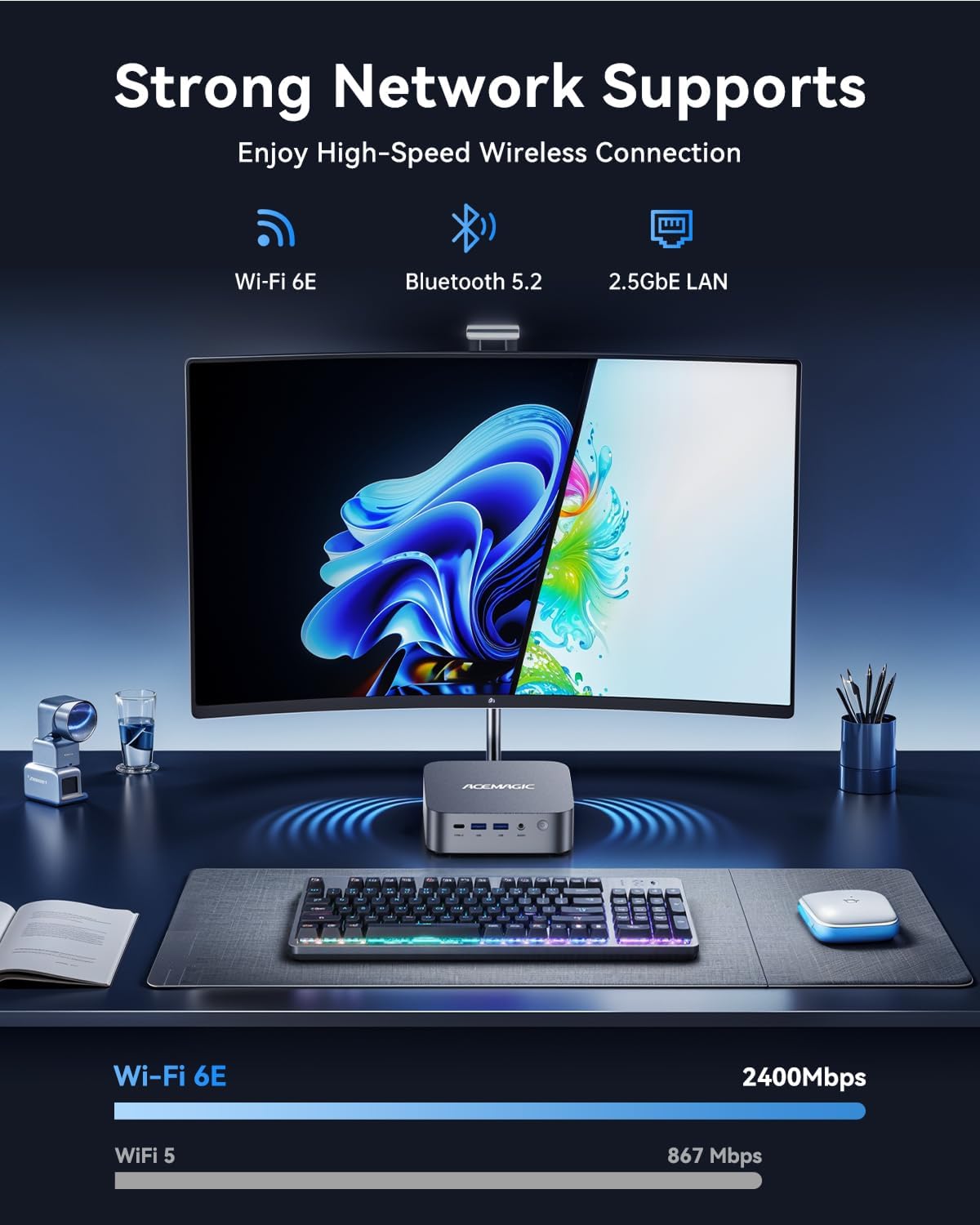 ACEMAGIC M1 Mini PC Windows 11 Pro  Intel Core i9 13900HK 32GB RAM 1TB SSD Computers(14C/20T up to 5.4GHz)  Small Desktop for Business Home Office Everyday Use  Beat i9-12900HK/R7 7840HS/6800H 54W MAX