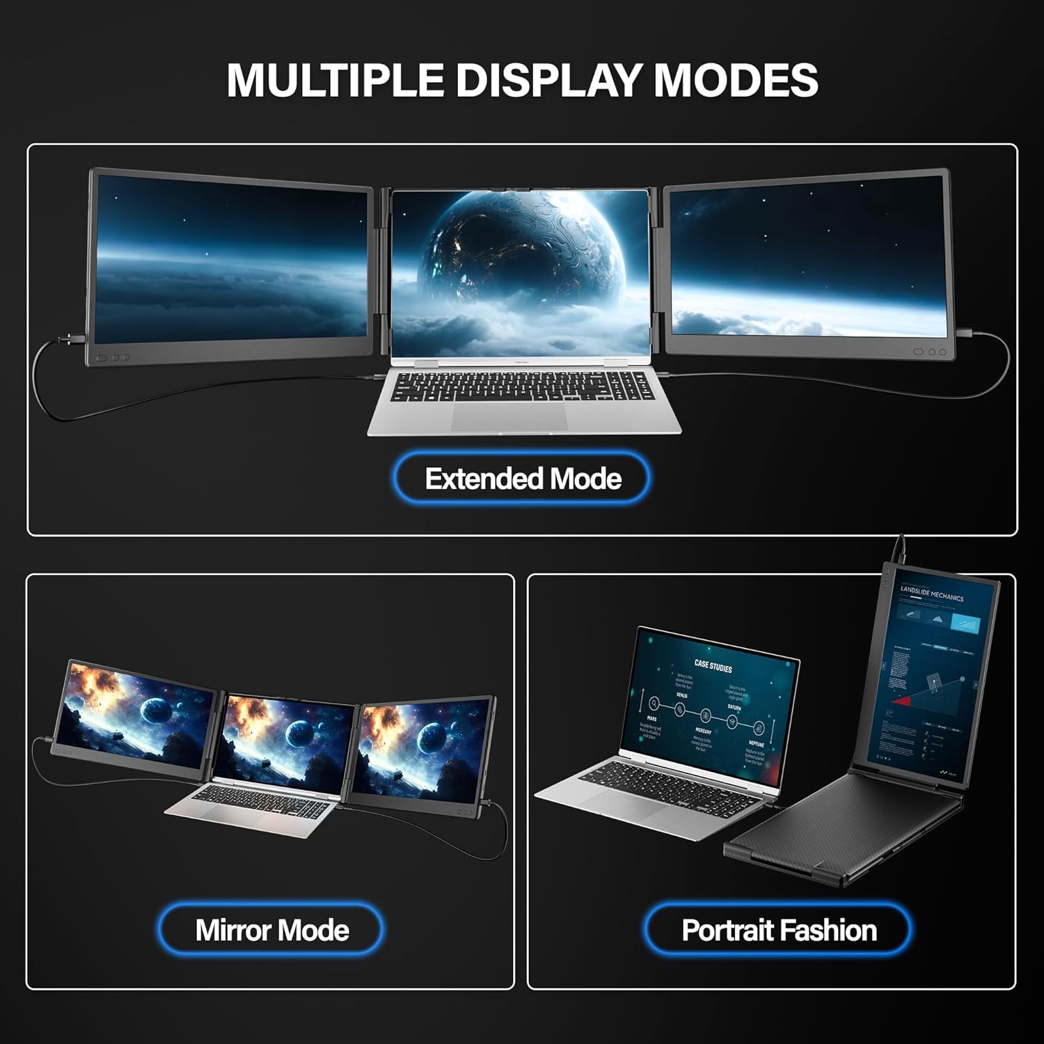 2025 Upgraded Laptop Screen Extender Portable  14" 1080P FHD IPS Screen  Monitor Extender for Laptop  Fit for 13-17"  Plug & Play Compatiable with Windows/Mac/Chrome/Android/Switch