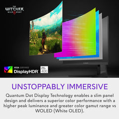 Alienware AW3423DWF Curved QD-OLED Gaming Monitor - 34-inch Quantum Dot OLED 0.1Ms 165Hz 21:9 Curved Display  99.3% DCI-P3 Color Gamut  VESA DisplayHDR True Black 400  AMD FreeSync Premium Pro - Black