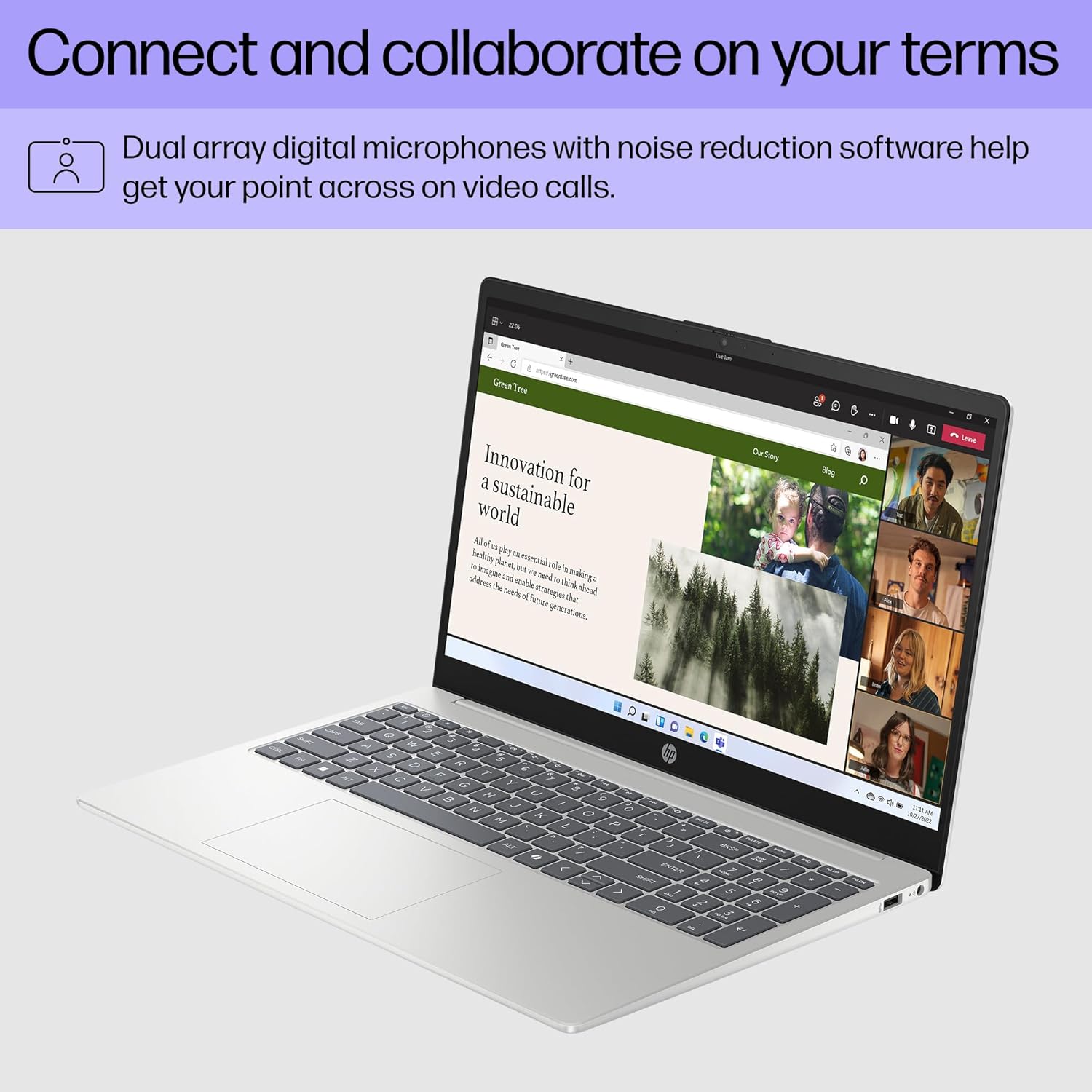 HP 15.6 inch Laptop  HD Touchscreen Display  AMD Ryzen 3 7320U  8 GB RAM  128 GB SSD  AMD Radeon Graphics  Windows 11 Home in S Mode  Natural Silver  15- fc0099nr