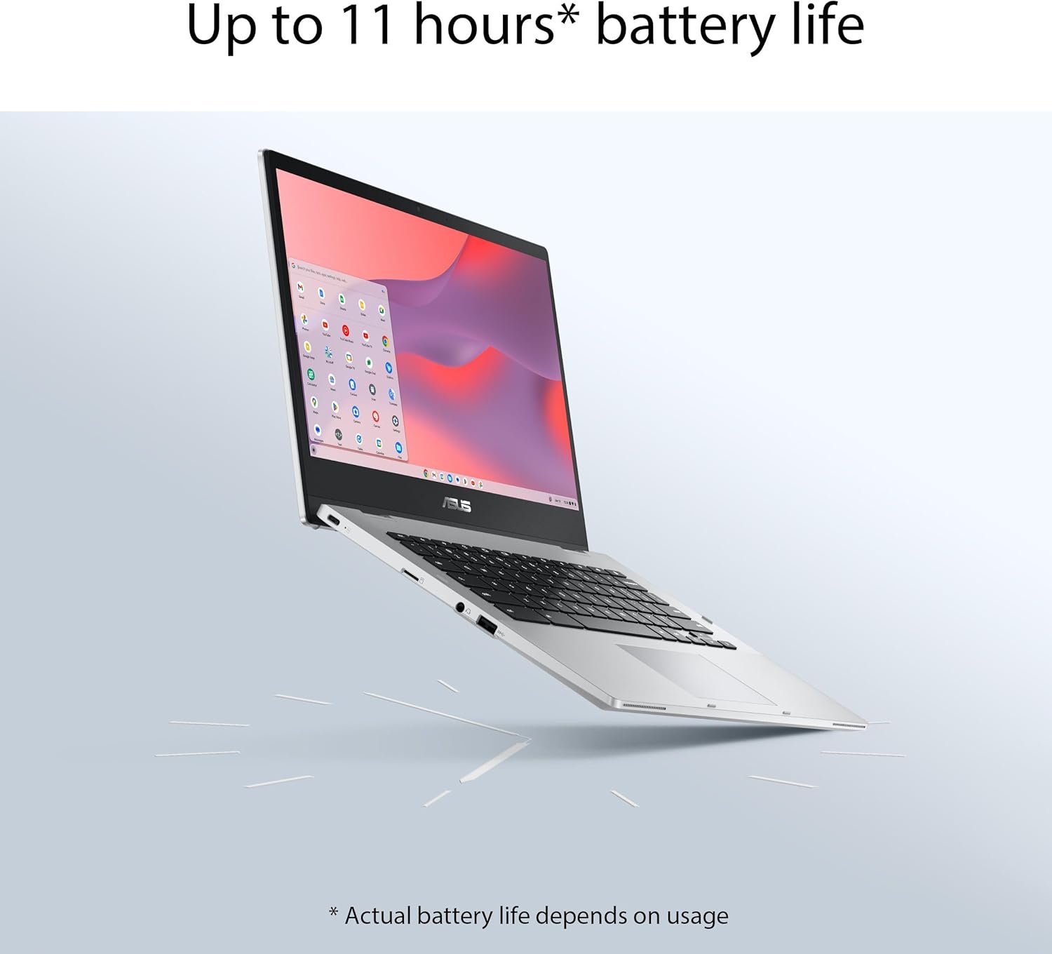 ASUS Chromebook Flip CX1 Convertible Laptop  14" FHD NanoEdge 360-degree Touchscreen  Intel Celeron N4500 Processor  128GB eMMC Storage  8GB RAM  ChromeOS  Transparent Silver  CX1400FKA-AS88FT