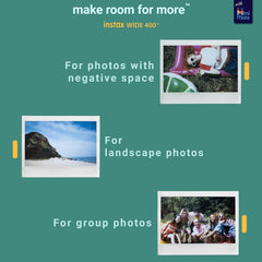 Fujifilm INSTAX Wide 400 Instant Camera - Sage Green with Pixibytes Microfiber Cleaning Cloth (Camera + 2 Wide Twin Packs)