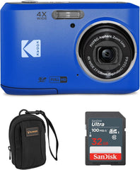 KODAK PIXPRO FZ45-BK 16MP Digital Camera 4X Optical Zoom 27mm Wide Angle 1080P Full HD Video 2.7" LCD Vlogging Camera  Blue