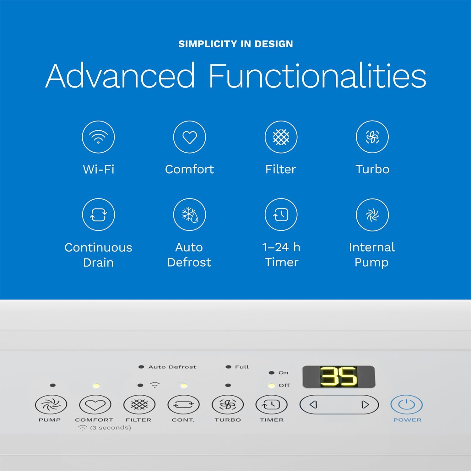 hOmeLabs Dehumidifier for Home, Office, Basements with Powerful Moisture Removal, Humidity Control, Auto Shut-off, Quiet Operation - 7,500 Sq Ft Wi-Fi with Pump (50 Pint MAX 120 Pint at 95°F, 90% RH)
