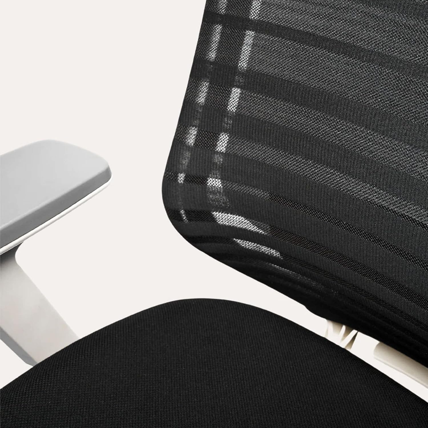 Branch Ergonomic Chair - A Versatile Desk Chair with Adjustable Lumbar Support, Breathable Mesh Backrest, and Smooth Wheels - Experience Optimal Comfort and Support - Pebble - White