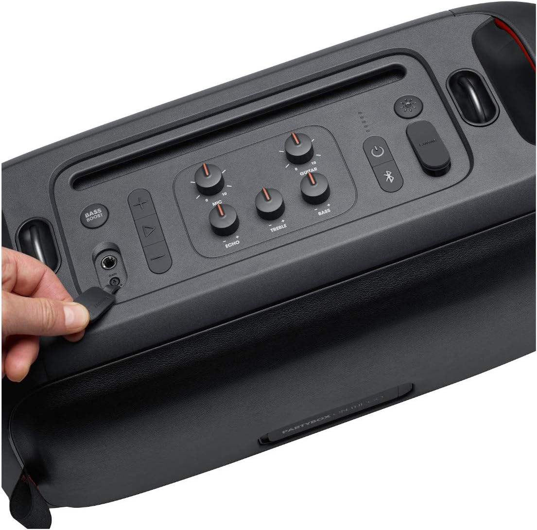 JBL PartyBox On-The-Go Powerful Portable Bluetooth Party Speaker with Dynamic Light Show  black