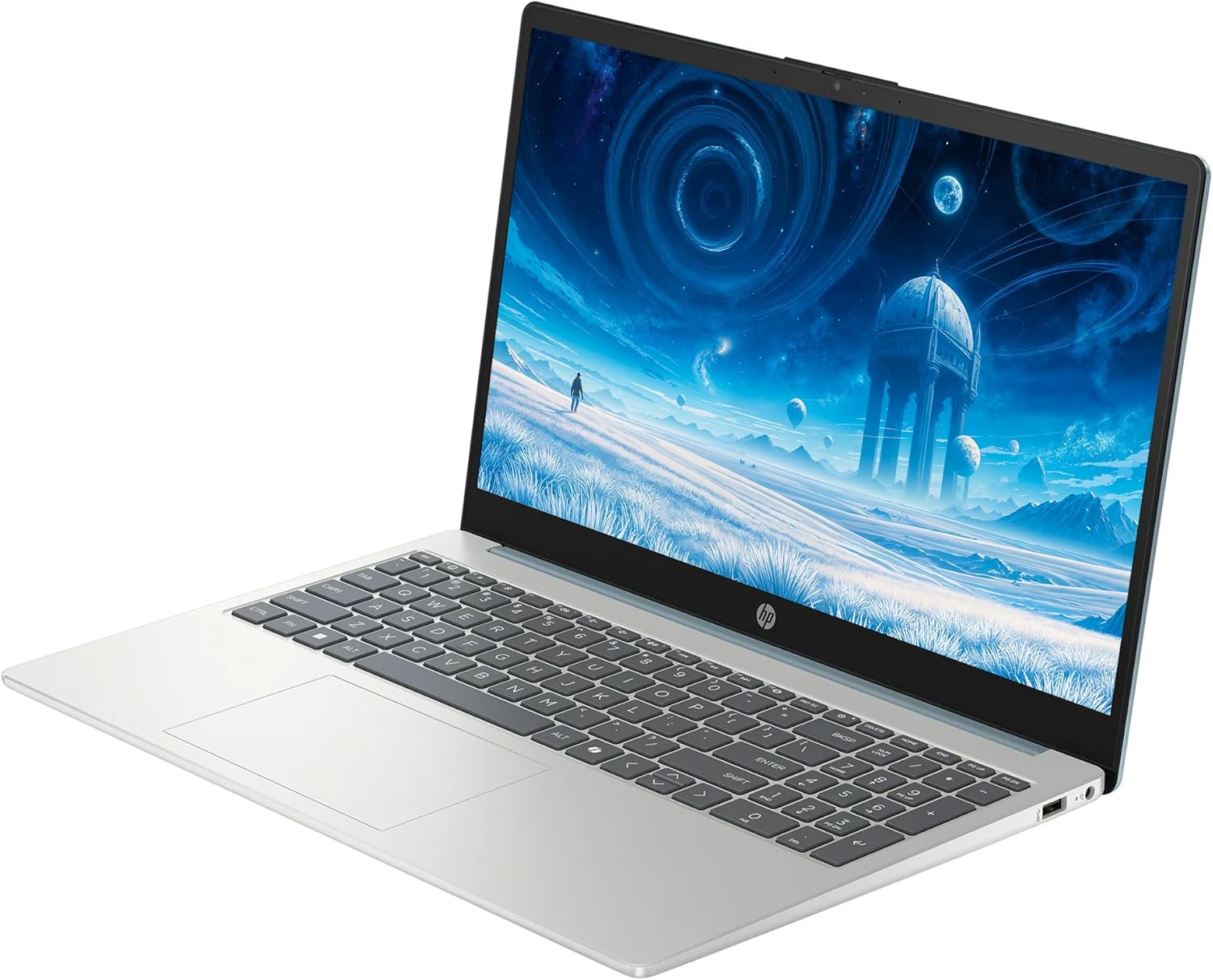 HP 15.6" FHD Touchscreen Laptop Computer  16GB RAM 512GB Storage (256GB SSD+256GB Docking Station Set)  8-Core Intel Core i3 Processor  Windows 11 with Copilot AI  SageNova Earphones  Moonlight Blue