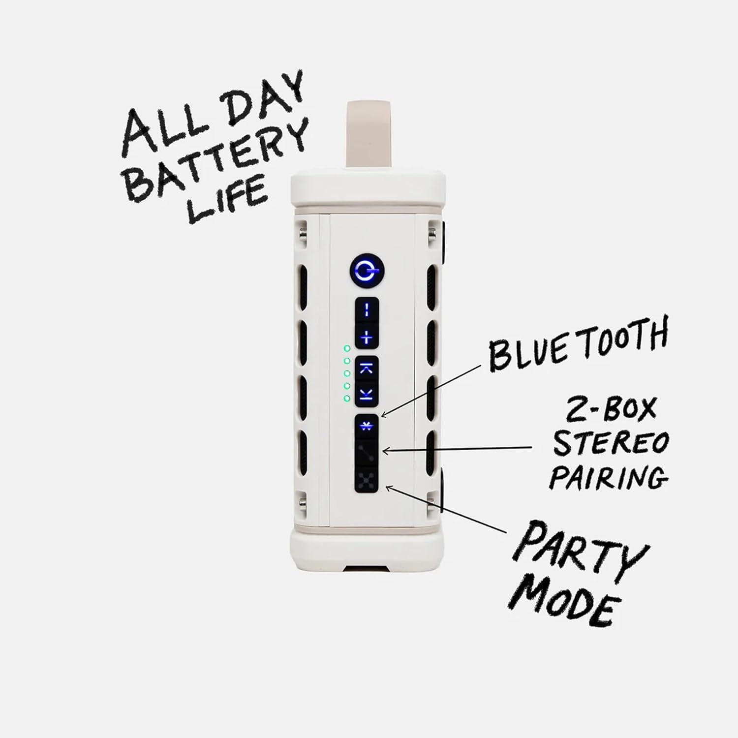 Turtlebox Ranger: Loud! Outdoor Portable Bluetooth 5.4 Speaker | Rugged  Waterproof  Ultra-Portable | Plays to 105db  Deep Bass  Shockproof  Unlimited Pairing for Full Stereo Experience  Ivory