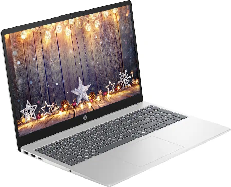 HP 15.6" Laptop with Microsoft Office 365 Included  Intel 4-Core Processor  32GB RAM 128GB SSD  Windows 11  PLUSERA Earphones  Natural Silver