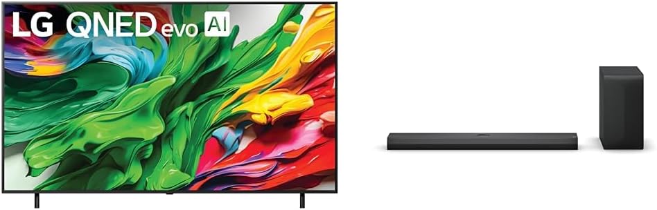 LG 75" QNED 85A 4K Smart TV & S70TY 3.1.1-Channel Soundbar  Dolby Atmos  Wow Orchestra  Rear Speaker Ready  Wireless Subwoofer