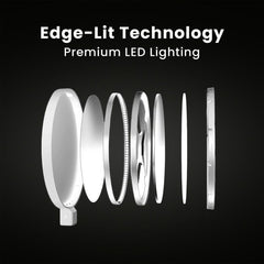 LUME CUBE Edge 2.0 LED Desk Lamp | Dimmable Home Office Desk Light with USB Charging Port & Strong Swing Arm | Adjustable Color Temperature and Brightness | Circle Webcam Light - White