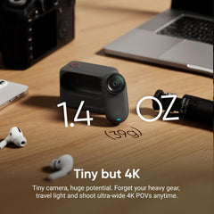 Insta360 GO 3S - 128 GB Black 4K Tiny Portable Vlogging Camera  Hands-Free POVs  Mount Anywhere  Stabilization  140 Min Battery Life  10m Waterproof  Pet POV