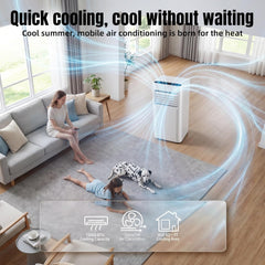 AKIRES 10000 BTU Portable Air Conditioners,3-IN-1 Portable AC Unit With Fan & Dehumidifier,Remote Control,24H Timer,Sleep Modes,Cools Room Up To 450 sq.ft,Suitable for Bedroom,Room, Office,Apartment