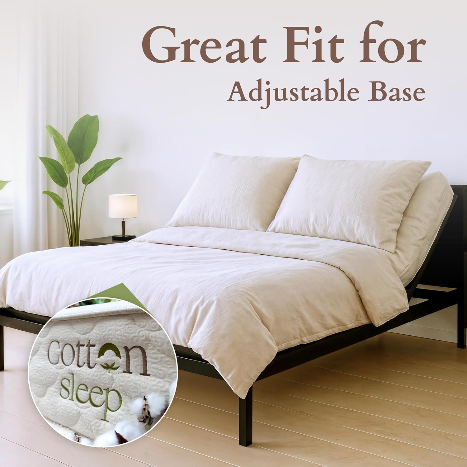 CottonSleep All Natural Mattress (100% Organic Cotton, Wool, & GOTS Latex, Made in The USA) Non Toxic, Fiberglass Free Hybrid Pocket Coil and Plush Foam Bed in A Box Medium Soft - Queen, 13"