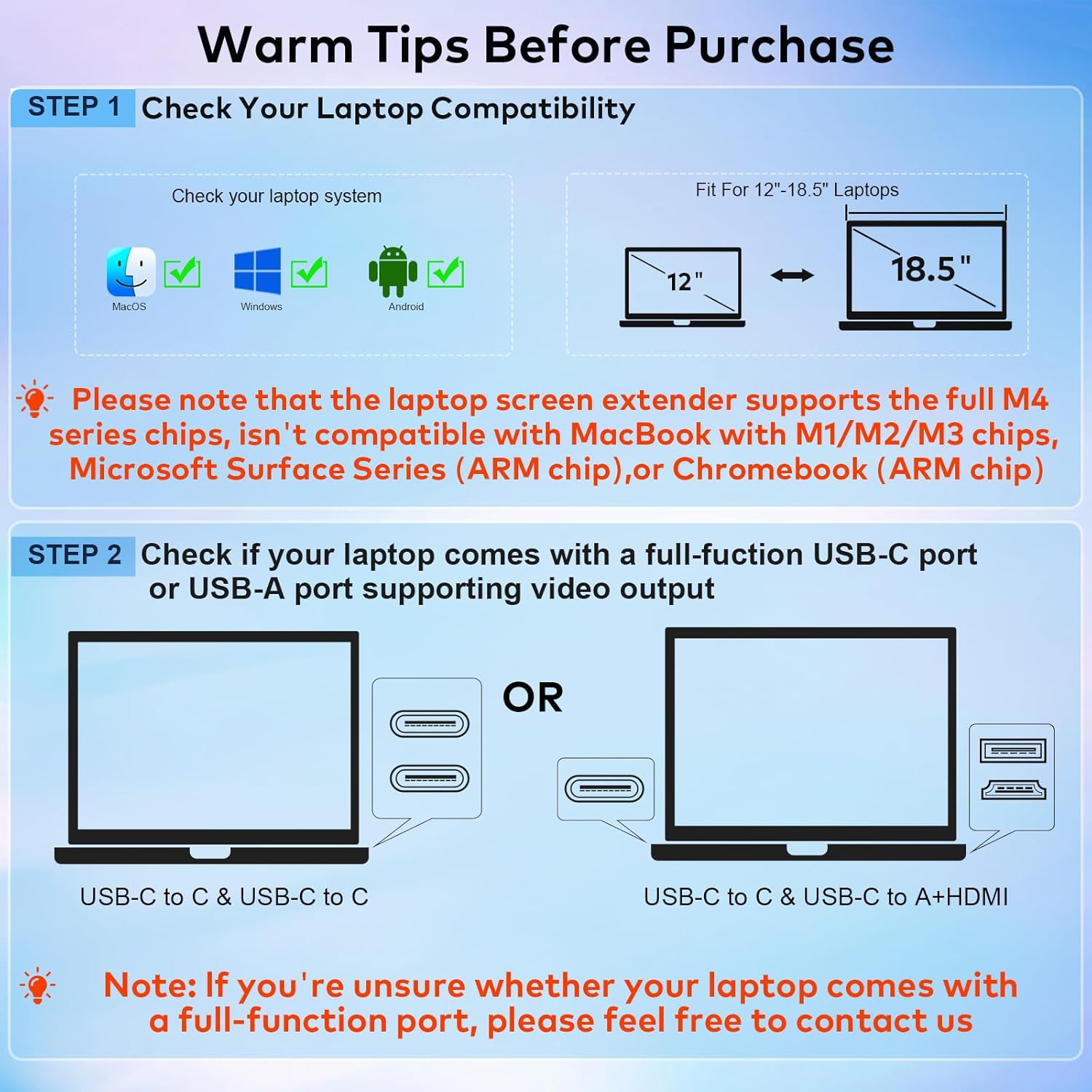 Laptop Screen Extender  15.6" FHD Laptop Monitor Extender  Triple Portable Monitor for 12"-18.5" Laptops  Plug & Play  360° Rotation Screen  Compatible with MacOS/Wins/Switch/Surface