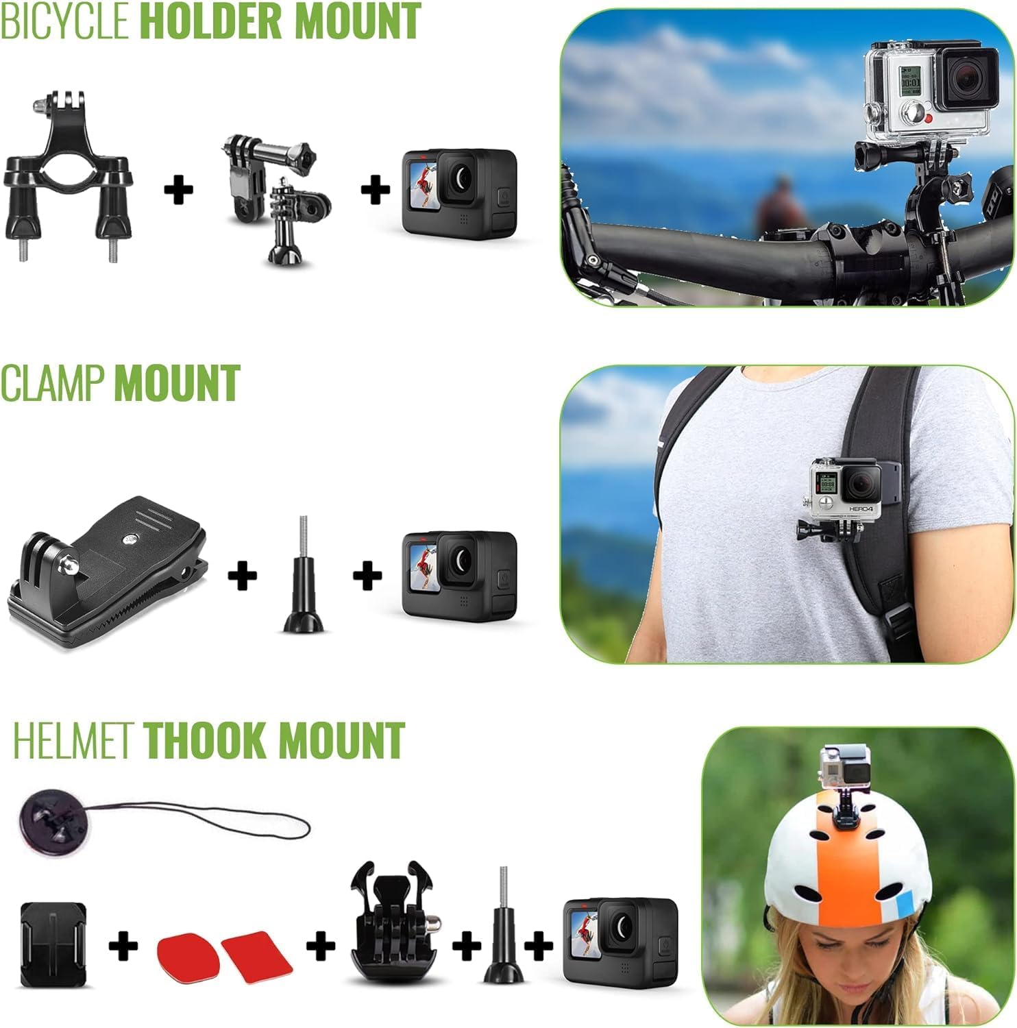 GoPro HERO12 (Hero 12) Black - Waterproof Action Camera with 5.3K HDR Video  27MP Photos  1/1.9" Image Sensor  Live Streaming  Webcam  Stabilization + 64GB Card & 50 Piece Accessory Kit - Bundle