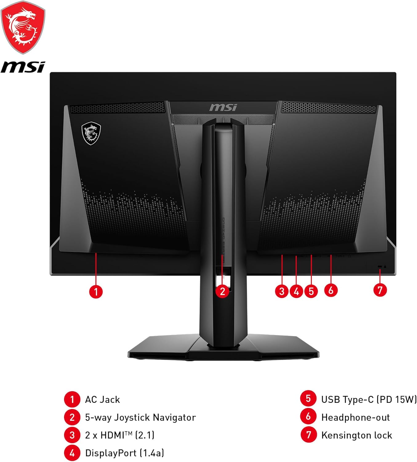 msi MAG 271QPX QD-OLED  27 OLED Gaming Monitor  2560 x 1440 (QHD)  0.03ms Response time  360Hz  True Black HDR 400  HDMI  DP Port  USB Type C  Tilt  Height  Black