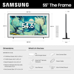 Samsung 55-Inch Class The Frame LS03F 4K QLED Smart TV (2025 Model) Slim Fit Wall Mount  Modern Frame Design  NQ4 AI Gen2 Processor  Art Mode  Artful Picture Quality  Samsung Vision AI  Alexa Built-in