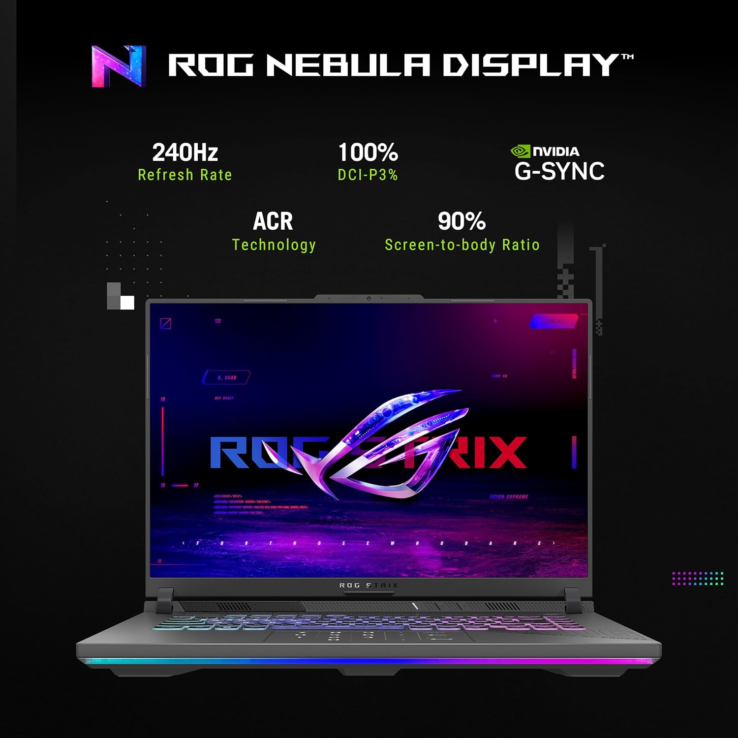 ASUS ROG Strix G16 (2025) Gaming Laptop  16” ROG Nebula 16:10 2.5K 240Hz/3ms  NVIDIA® GeForce RTX™ 5070  AMD Ryzen™ 9 9955HX Processor  32GB DDR5-5600  1TB PCIe Gen 4 SSD  Wi-Fi 6E  Windows 11 Home