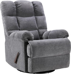 CANMOV Swivel Rocker Recliner for Adults, Glider Rocking Reclining Chair for Nursery, Manual Recliner Chair with Overstuffed Back and Arms for Living Room Bedroom Nursery, Grey