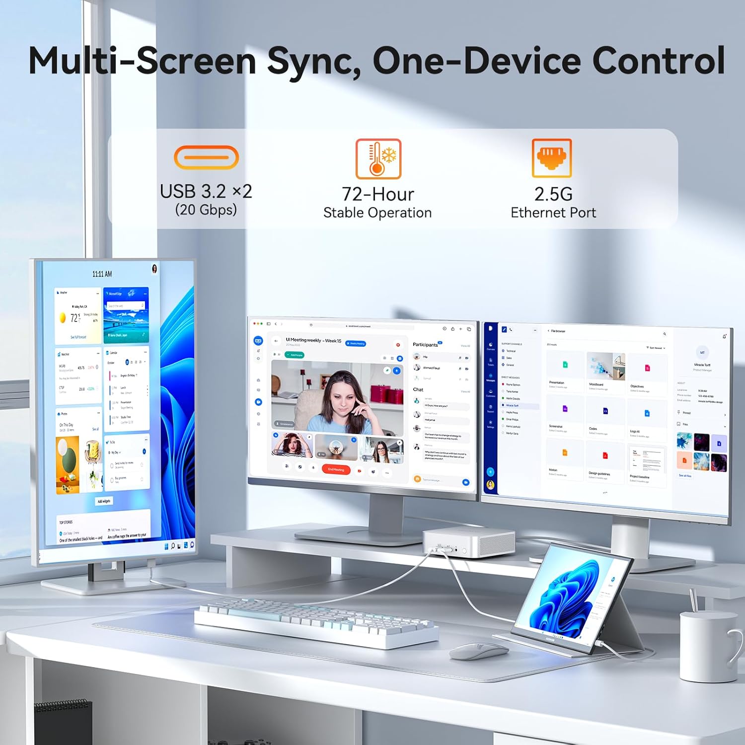 GEEKOM A5 Pro Mini PC (2026) with AMD Ryzen 5 7430U  16GB DDR4 RAM(Upgradable to 96GB  Not LPDDR)  1TB NVMe SSD  Windows 11 Pro Desktop Computer Support 4 Displays/8K/Wi-Fi 6/6xUSB  3-Year Coverage