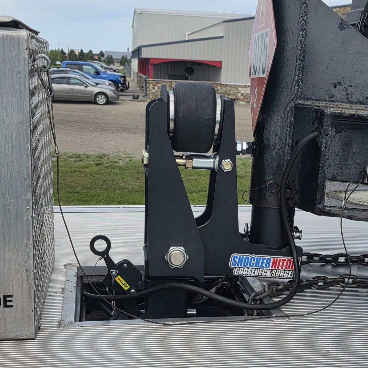 Shocker 30K Gooseneck Air Hitch & 9" Extension Shift Lock Coupler for 2-5/16" Ball, Round 4" Blank (No Pin Hole)