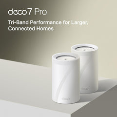 TP-Link Deco 7 Pro BE14000 Tri-Band Wi-Fi 7 Whole Home Mesh System | 8-Stream 14 Gbps | 10 Gbps WAN/LAN Port | Up to 8100 Sq.ft  200 Devices Capacity | 320 MHz  HomeShield  AI-Roaming (BE67 2-Pack)