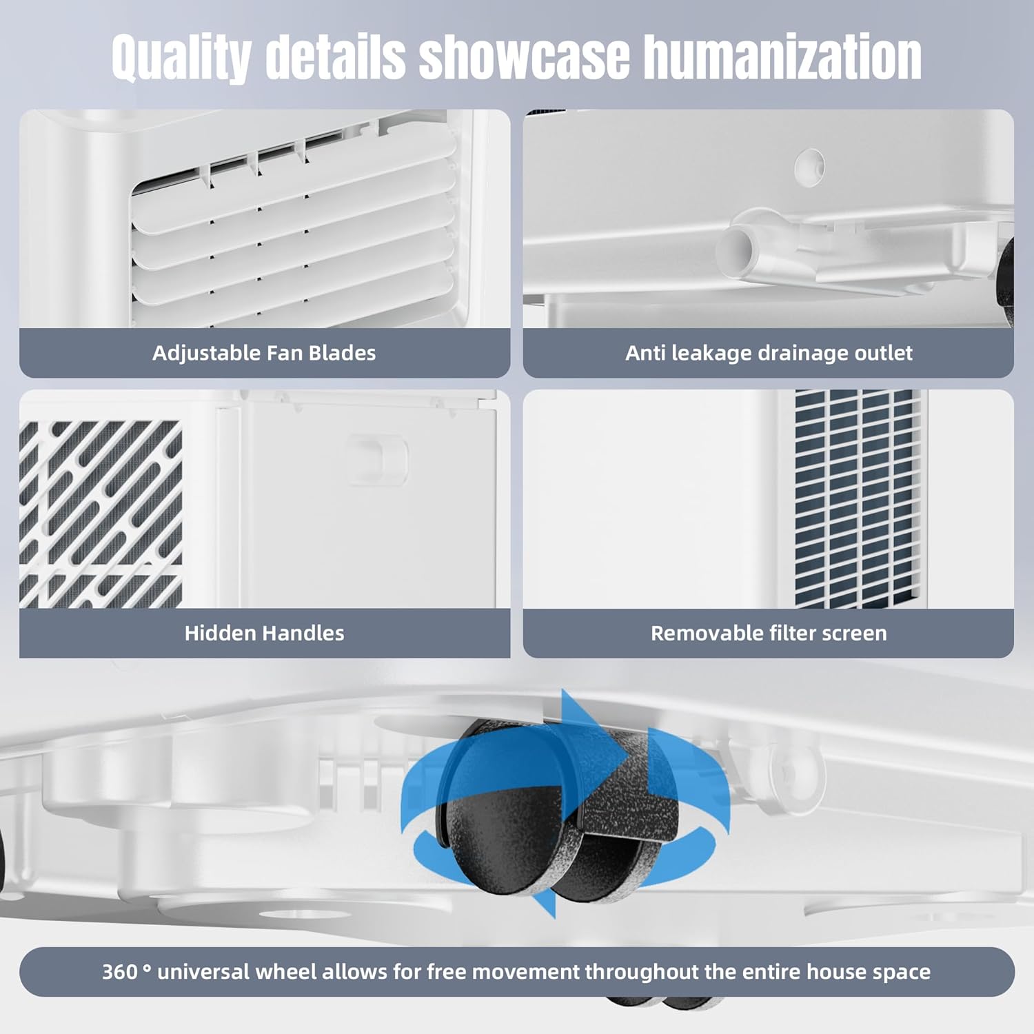 AKIRES 10000 BTU Portable Air Conditioners,3-IN-1 Portable AC Unit With Fan & Dehumidifier,Remote Control,24H Timer,Sleep Modes,Cools Room Up To 450 sq.ft,Suitable for Bedroom,Room, Office,Apartment