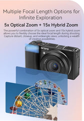 ORDRO G930 Digital Camera 16-80mm  F1.96-3.64  Wide Angle Cameras for Content Creators Vloggers and Photography with 2 Batteries  Small Tripod  64G Card
