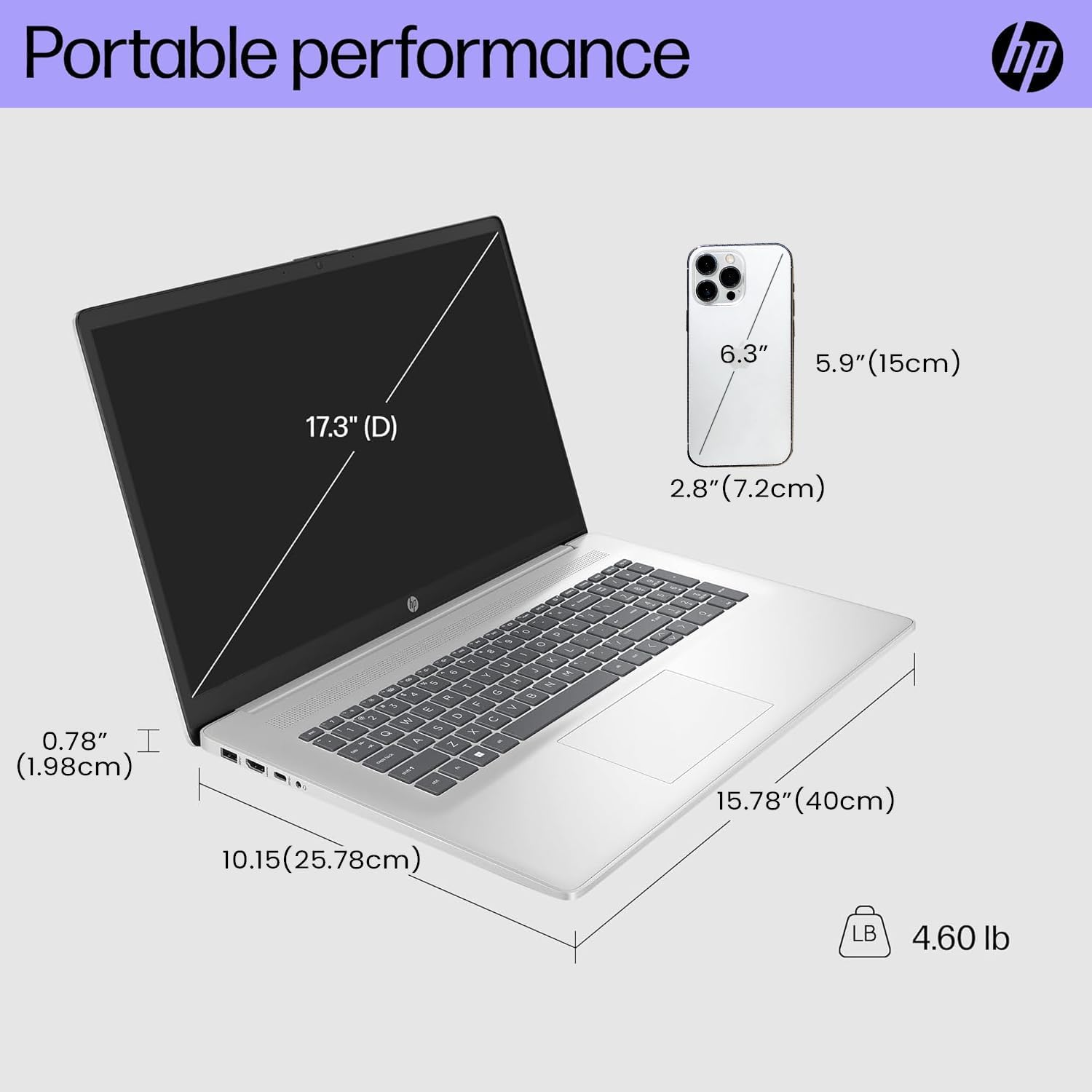 HP 17.3" Laptop for Home  Students  Business  Lifetime Office 365 for The Web  17.3" Touchscreen  8-Cores Intel CPU  w/Copilot  32GB RAM  128GB eMMC + 2TB PCIe  Camera Privacy Shutter  Win11 Pro
