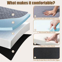 Trifold Mattress Full Size 6 Inch - Foldable Memory Foam Mattress for Camping, Travel, RV, Guest Bed & Yoga - No Slip Bottom, Washable Cover with Handles - Portable Folding Floor Cushion 73"x52"x6"