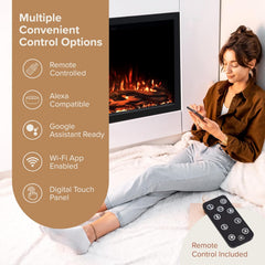 Modern Ember Highmark Traditional 38 Inch Built-in Smart Electric Fireplace Insert | Alexa/WiFi Enabled - Remote Included | Electric Firebox Heater with Multi-Color Flames | 1500W
