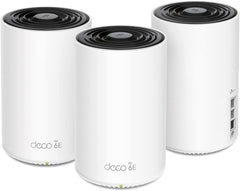 TP-Link Deco XE75 Pro AXE5400 Tri-Band WiFi 6E Mesh System - 2.5G WAN/LAN Port  Covers up to 7200 Sq.Ft  Replaces WiFi Router and Extender  AI-Driven Mesh  6GHz Band  3-Pack