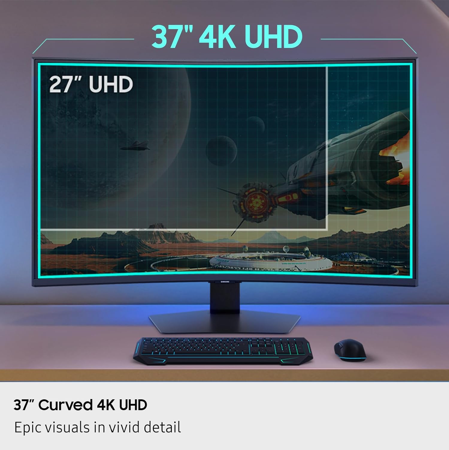 Samsung 37” Odyssey G7 (G75F) 4K UHD Resolution  165Hz  Curved Gaming Monitor  1ms Response Time (GtG)  VESA DisplayHDR™ 600  AMD FreeSync™ Premium Pro  LS37FG75DENXZA  2025